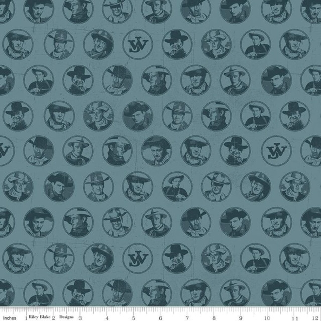 Circles in Denim (c16622-denim) | John Wayne American West | Riley Blake Designs | Riley Blake